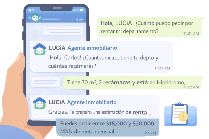 LUCiA, agente inmobiliario inteligente de WhatsApp